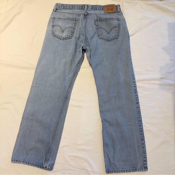 Levi’s 505 Straight Leg Light Wash 36 x 30 Demin Jeans Vintage Men’s 90s Baggie - Picture 11 of 12